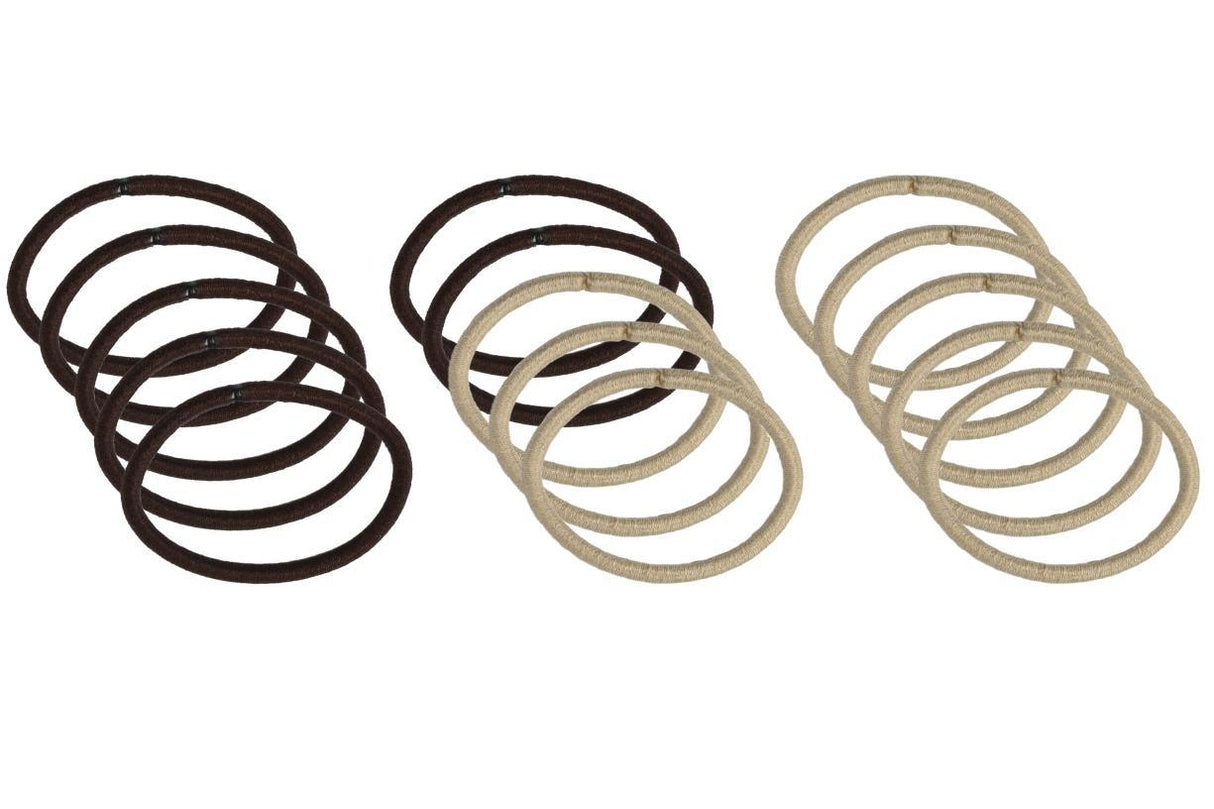 Élastique à cheveux 15 pcs beige/ marron