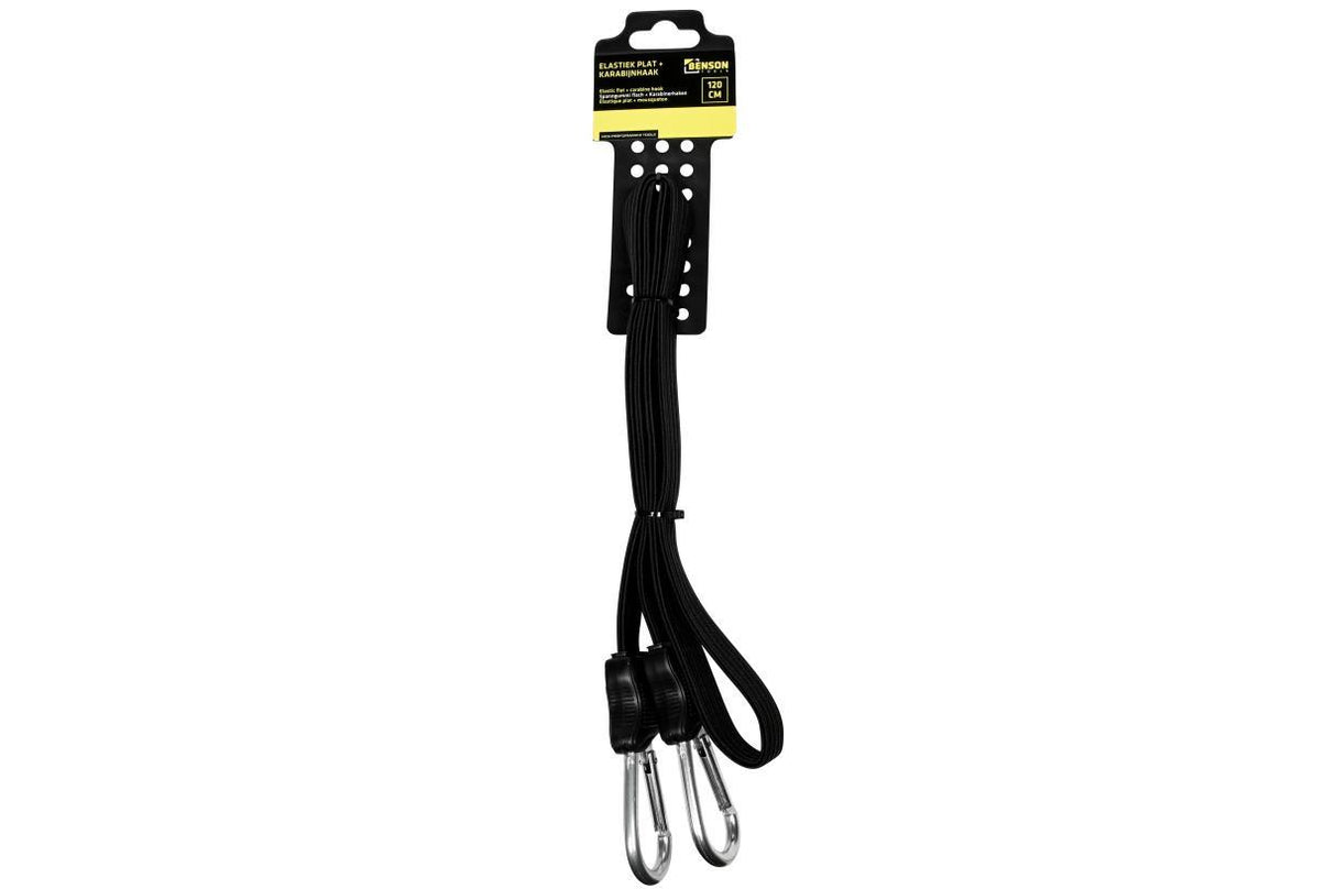 Elastic flat 120 cm + carabine hook