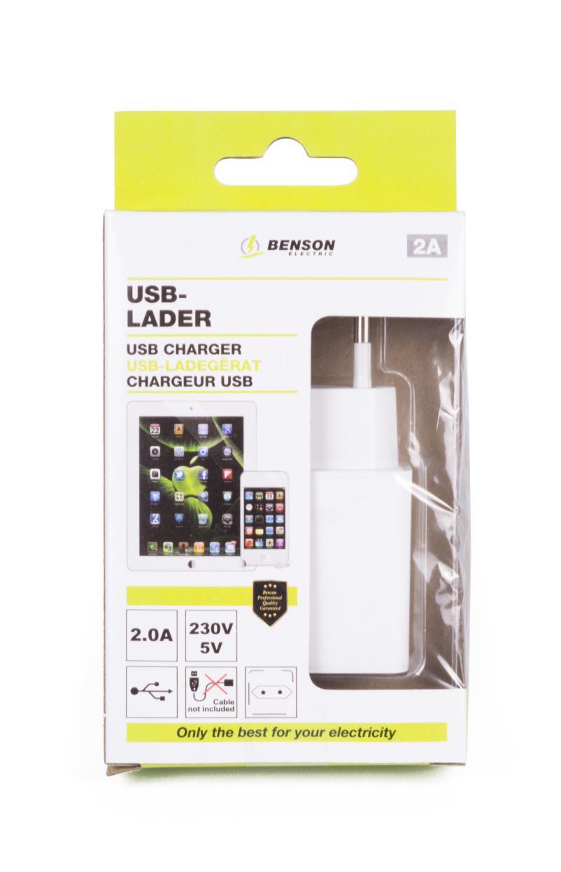 USB-A charger (2A) white