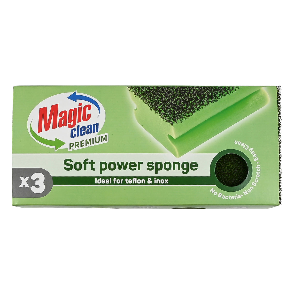 Magic Clean Premium Soft power Scouring sponge with grip 3 pcs