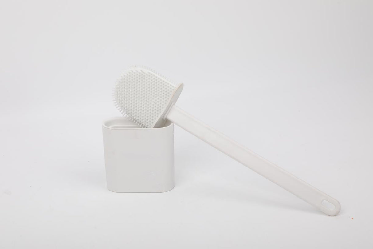 Toilet brush silicone + holder white
