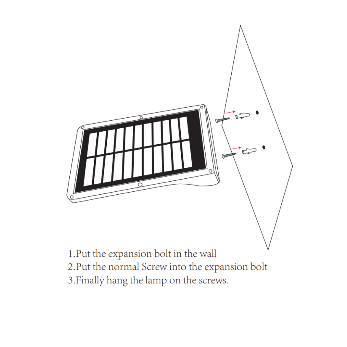 Solar LED wall light with smart sensor 2200 mAh