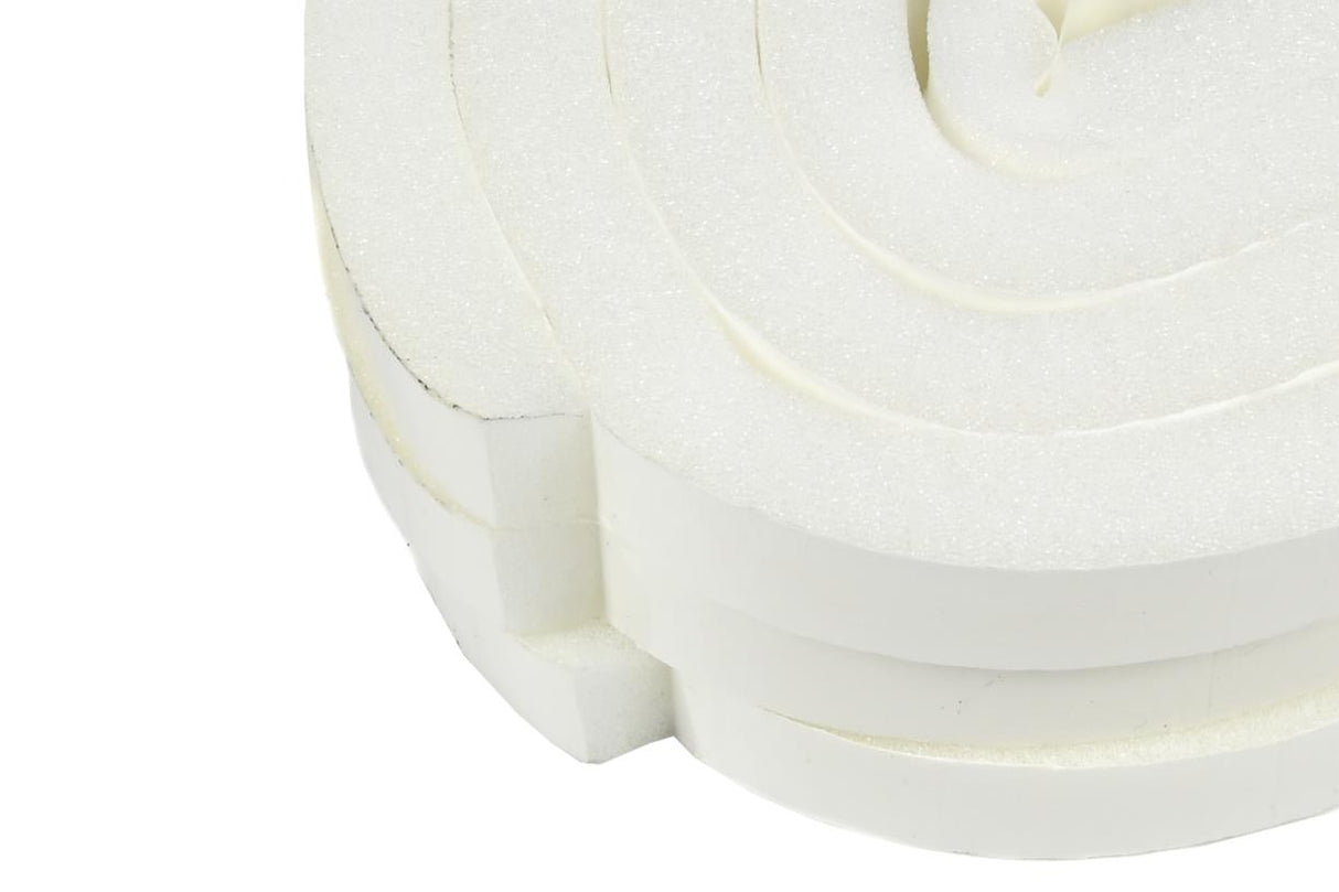 Draught excluder foam 12 x 12 mm 3 x 2 m white