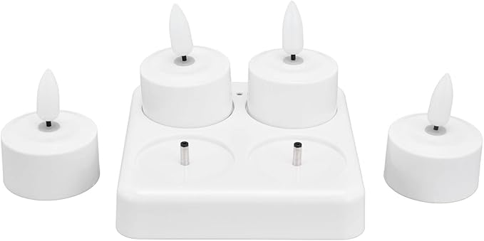 Theelichten met oplader 4 dlg