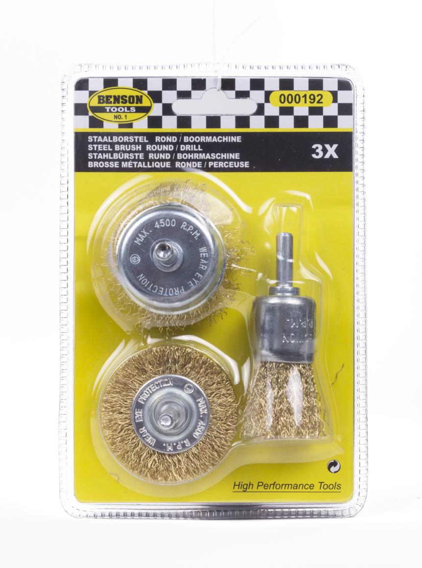 Brosse métallique ronde perceuse 3 pcs