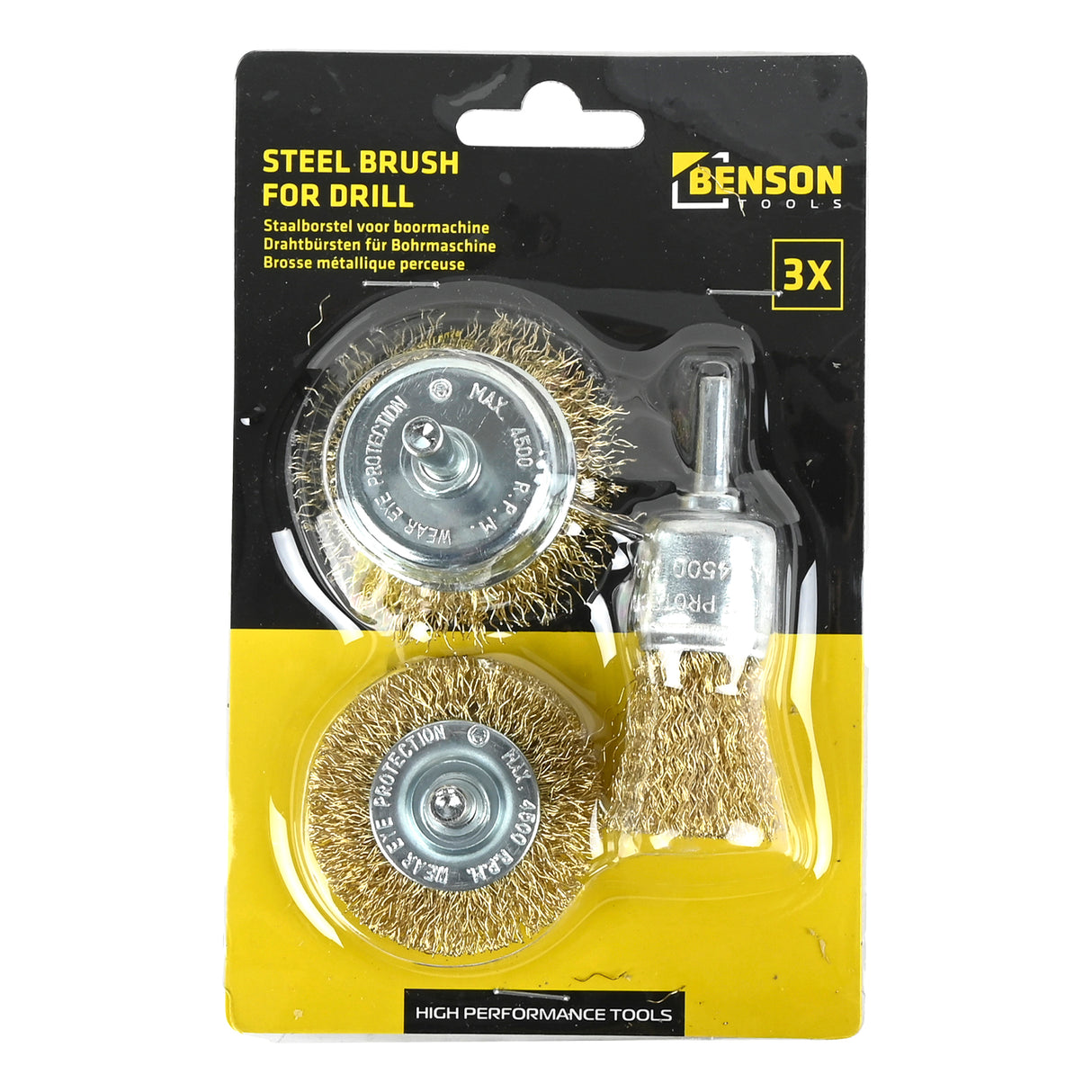Steel brush for drill round 3 pcs
