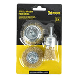 Steel brush for drill round 3 pcs