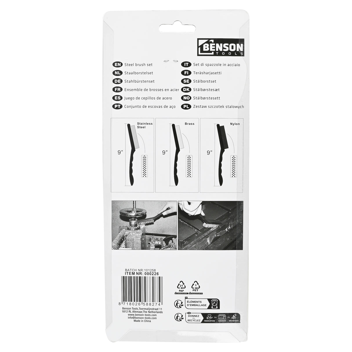 Steel brush 3 pcs maxi