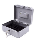 Cash box metal silver 200 x 160 x 90 mm