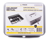 Cash box metal silver 200 x 160 x 90 mm