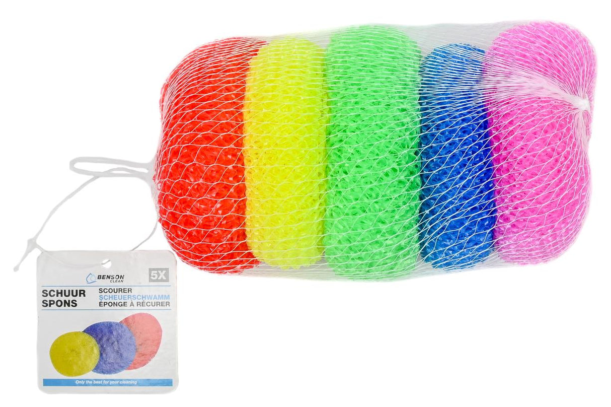 Éponge à récurer 5 pcs couleur