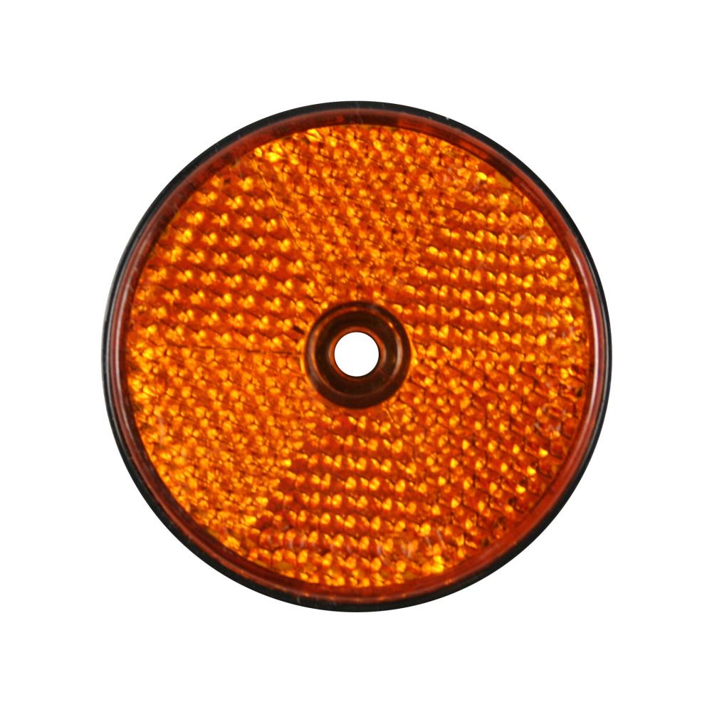 Reflektor rund orange + Loch 60 mm E4