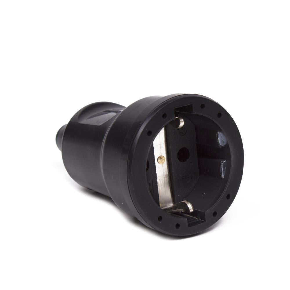 Stekker PVC contra + RA zwart