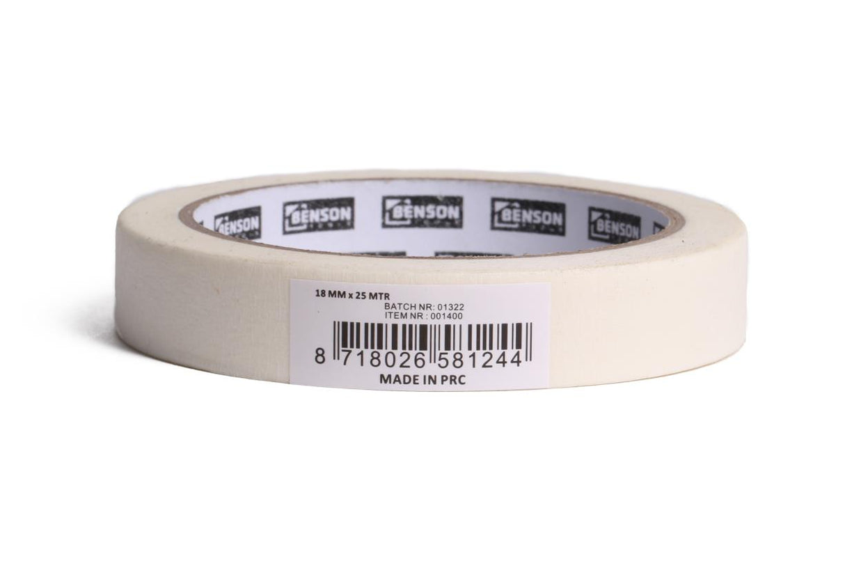 Afplaktape 18 mm x 25 mtr