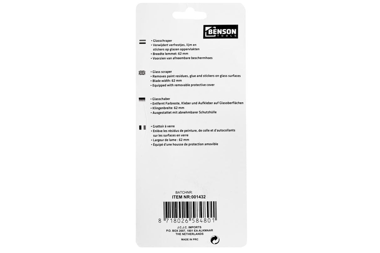Glass cleaner on card