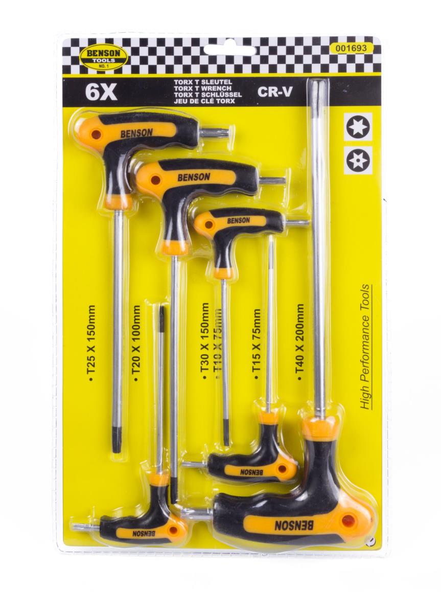 Torx wrench set t-handle 6 pcs
