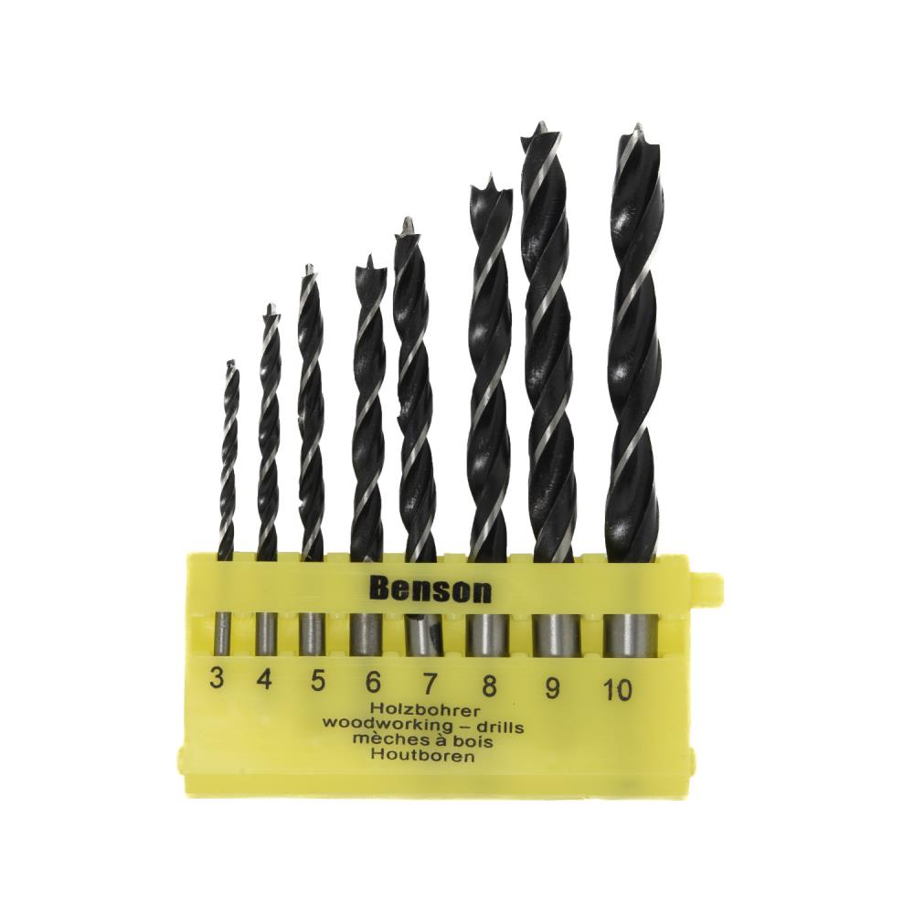Boorset 8 dlg hout cassette