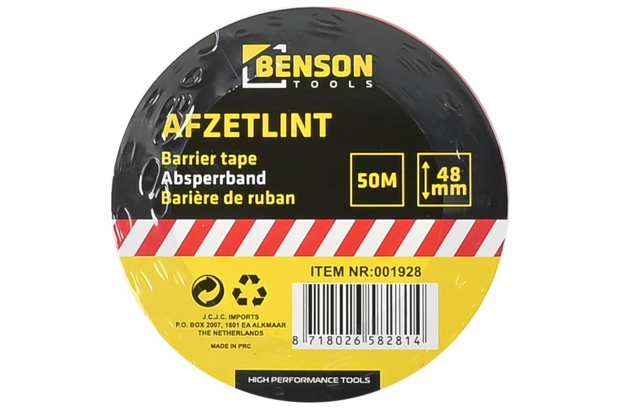 Afzetlint rood/wit 50 mtr