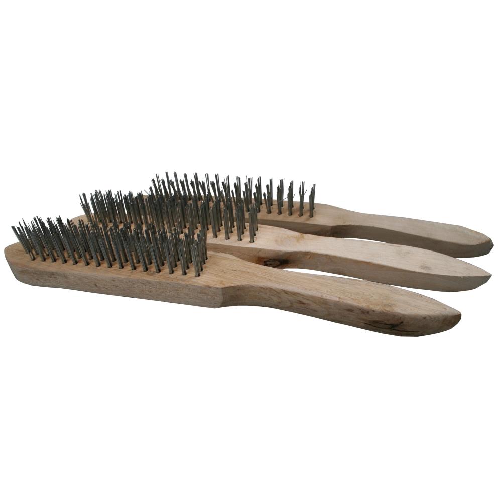 Brosse métallique 3 pcs bois