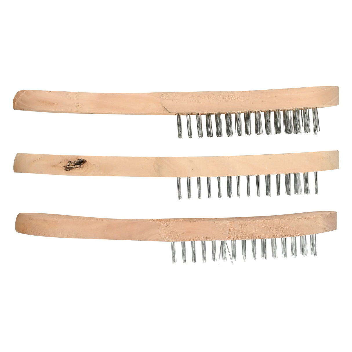 Staalborstel 3 dlg hout