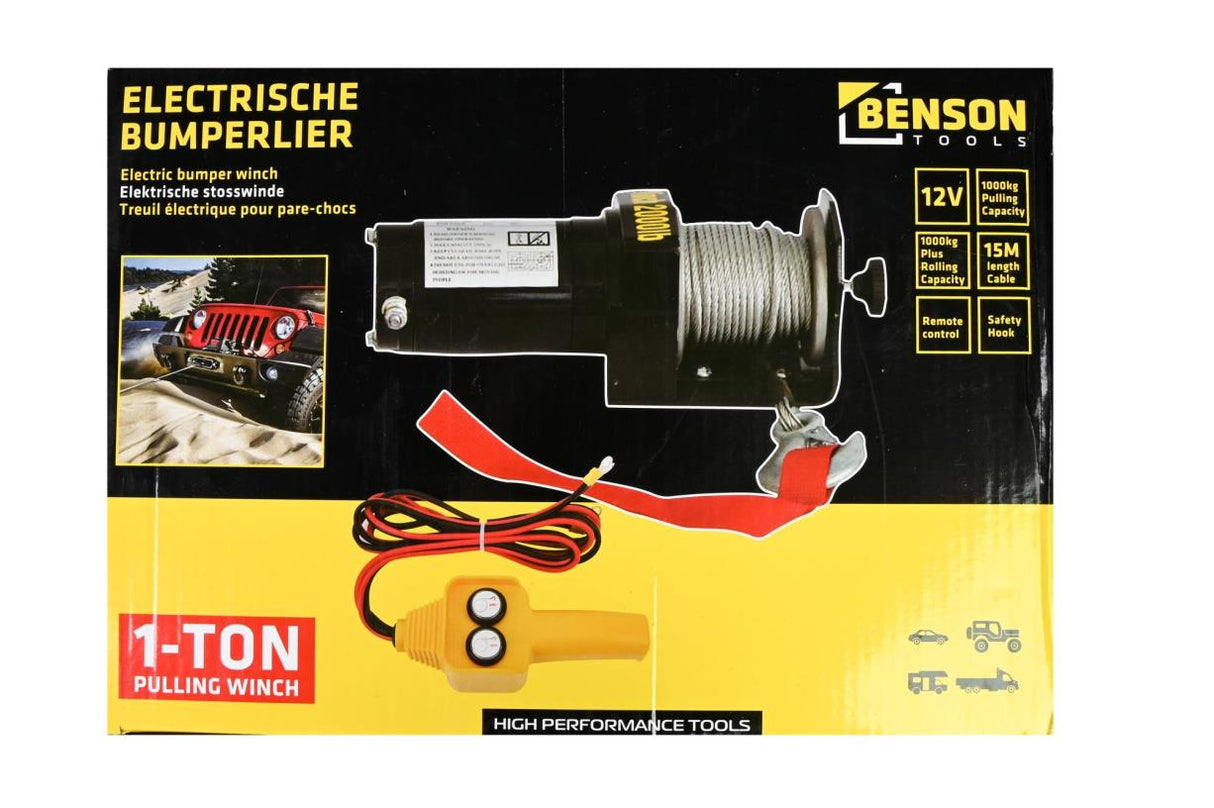 Seilwinde elektrisch 12V 2000 LBS Stossstange