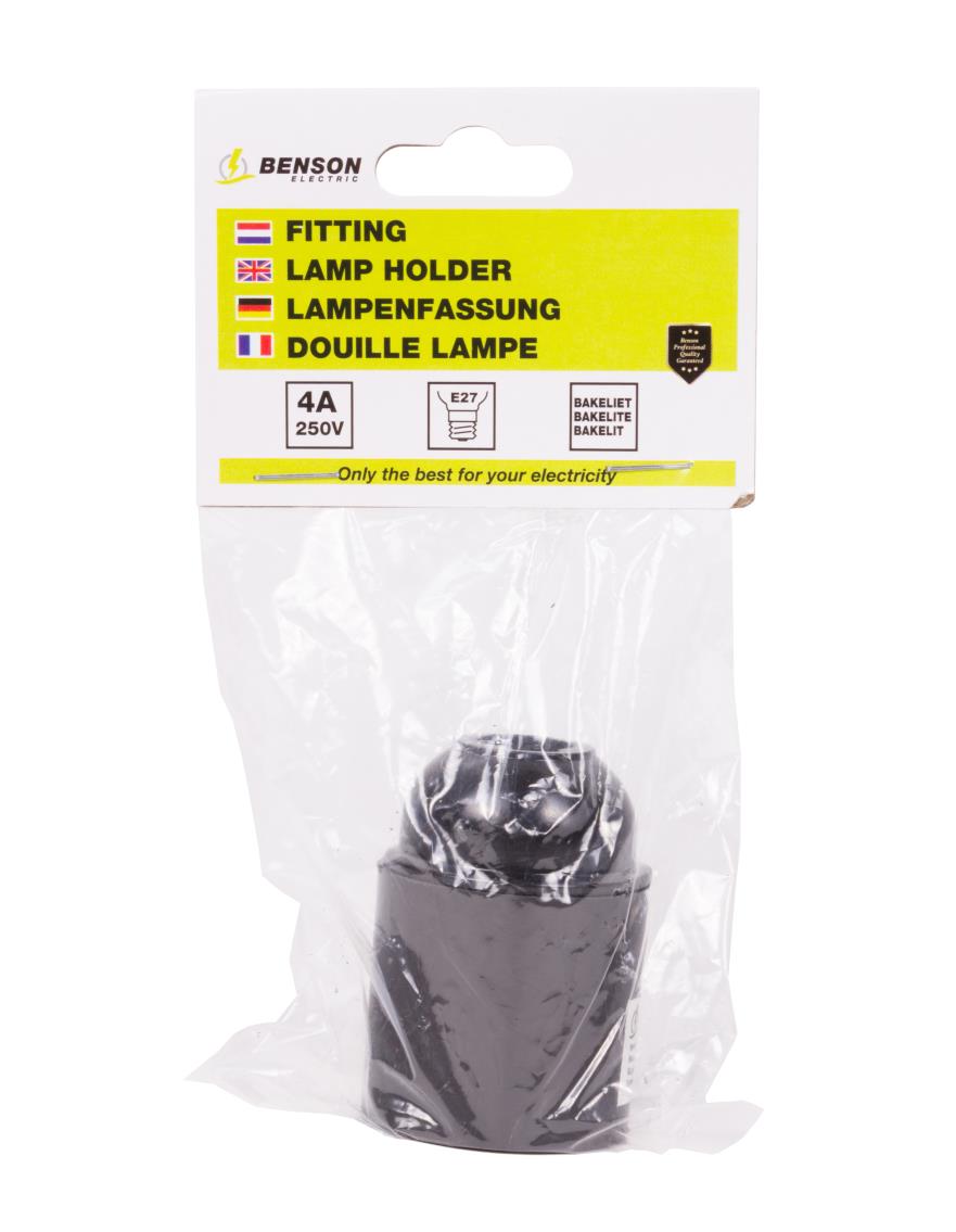 Lamp holder E27 black bakelite