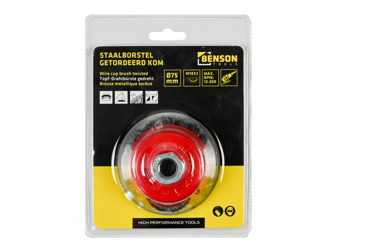 Topfdrahtbürste gedreht für Winkelschleifer 75 mm