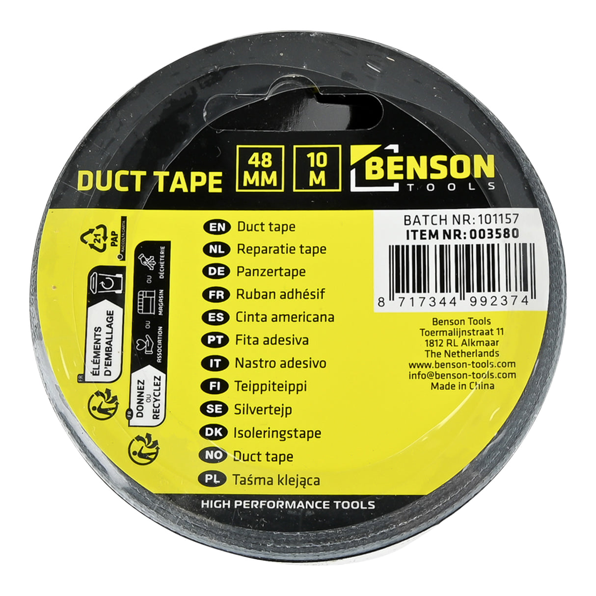 Reparatietape 10 mtr space zwart