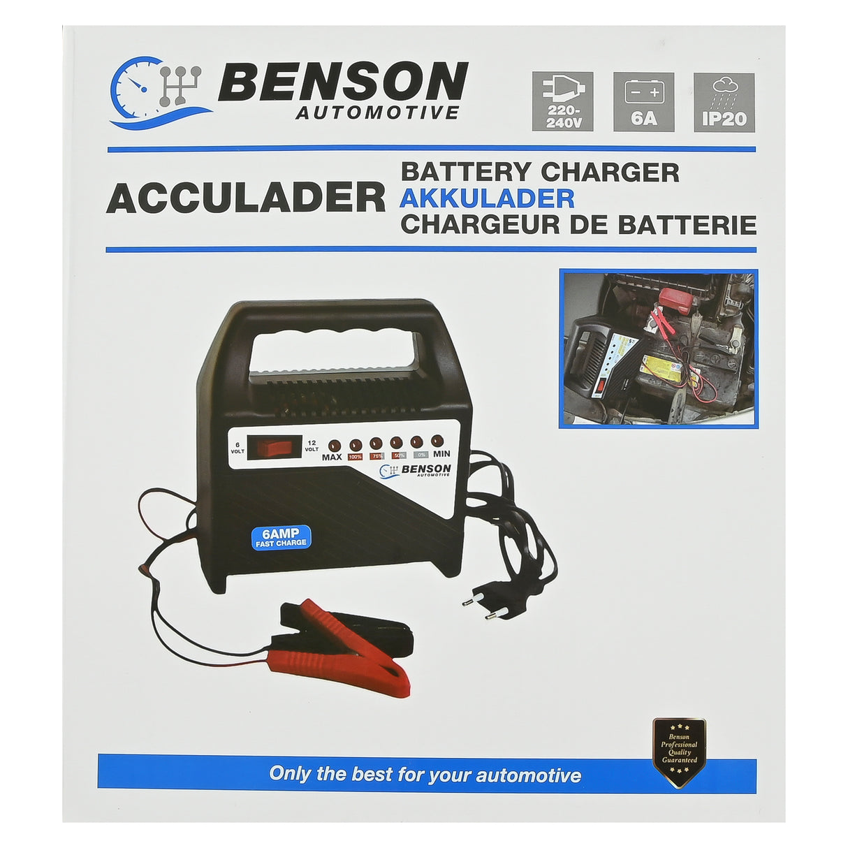 Acculader 220-240V / 6-12V / 6A