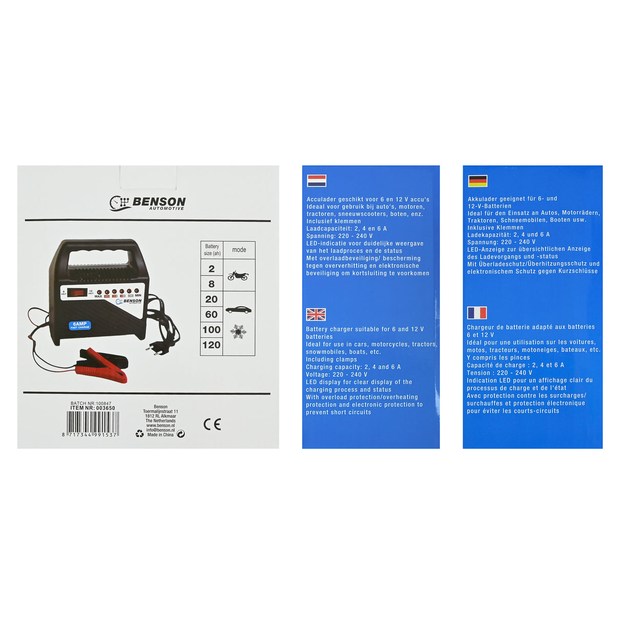 Acculader 220-240V / 6-12V / 6A