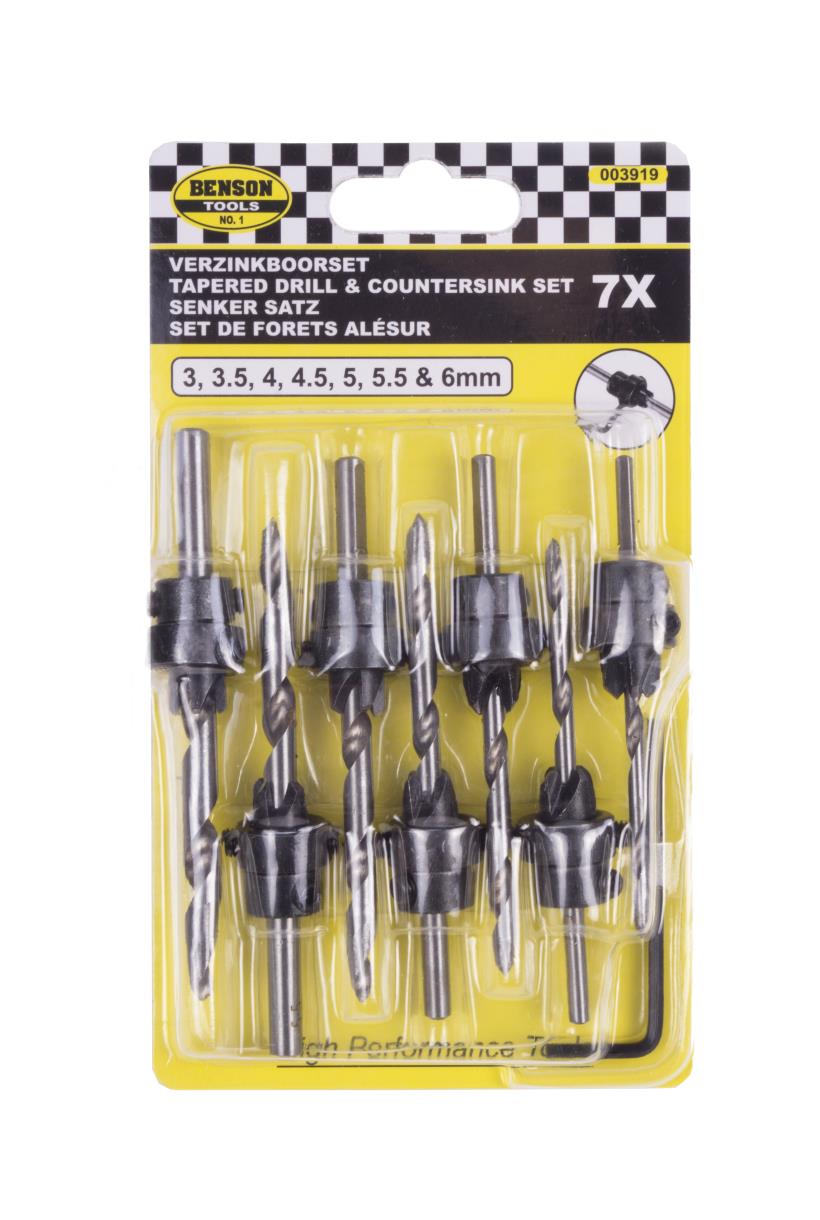 Jeu de fraises coniques 7 pcs