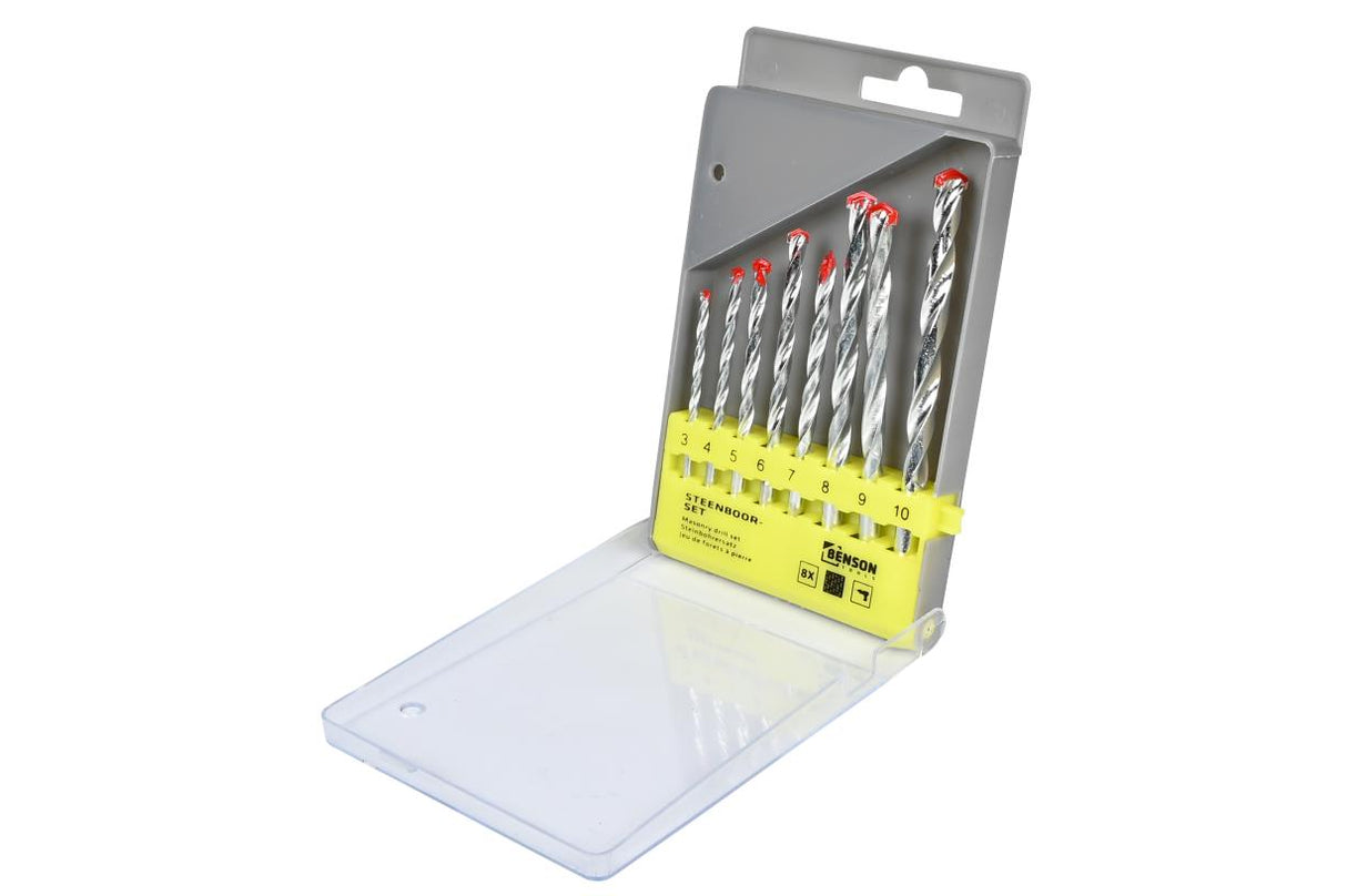 Boorset 8 dlg steen cassette