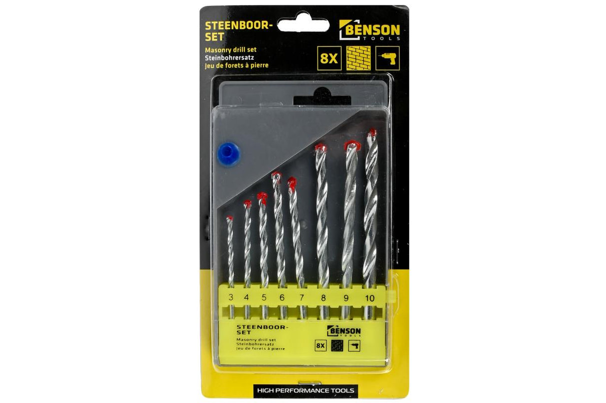 Boorset 8 dlg steen cassette