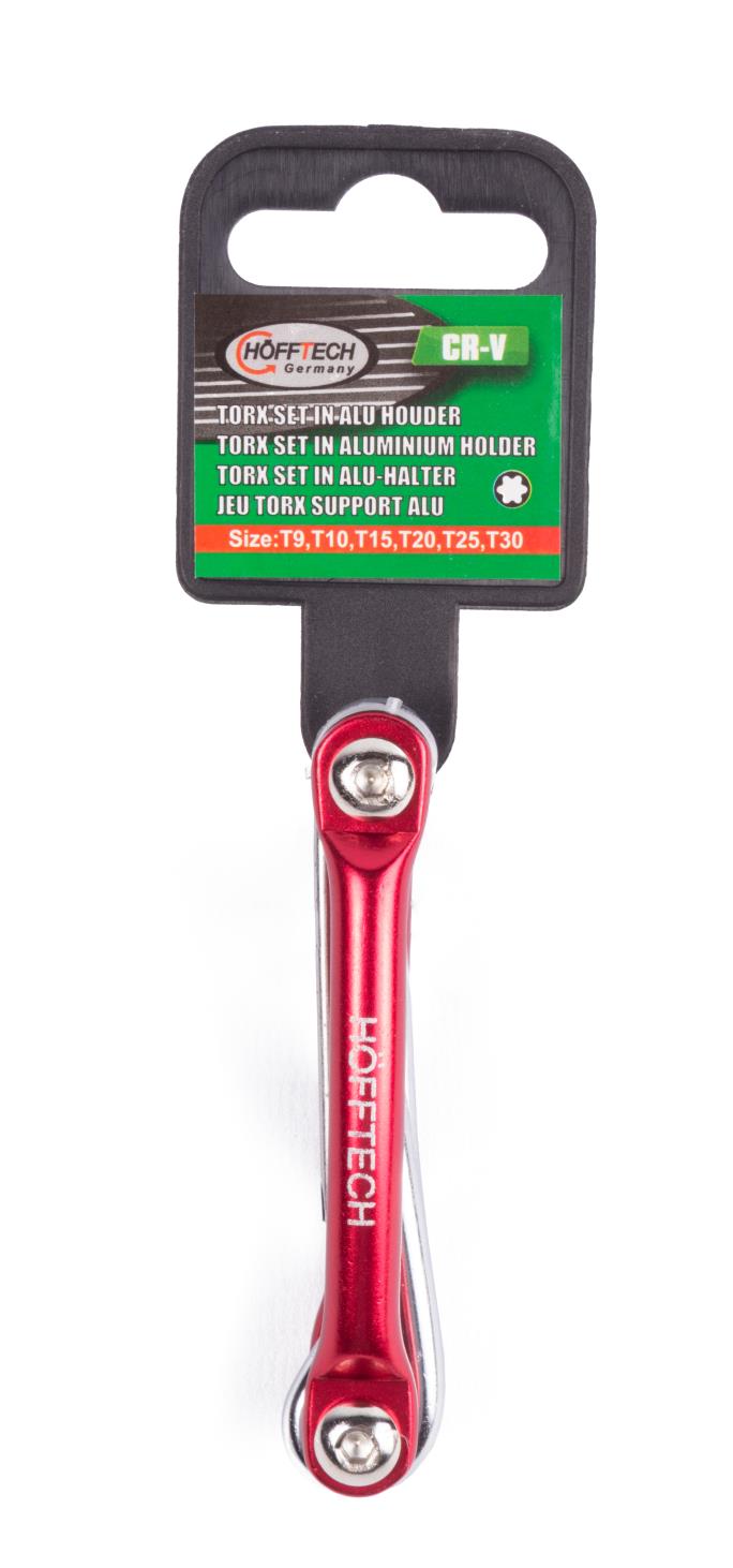 Torx wrench set in aluminium holder