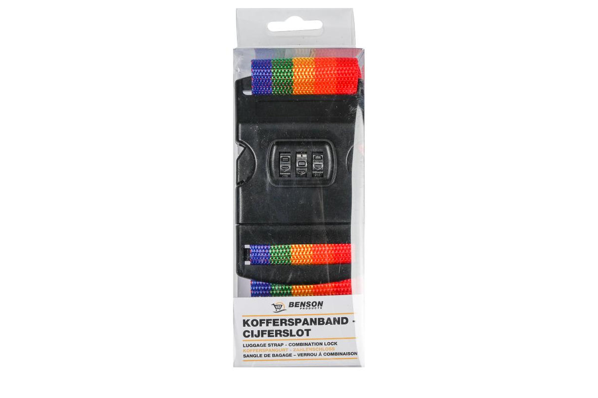 Kofferspanband + cijferslot multicolor