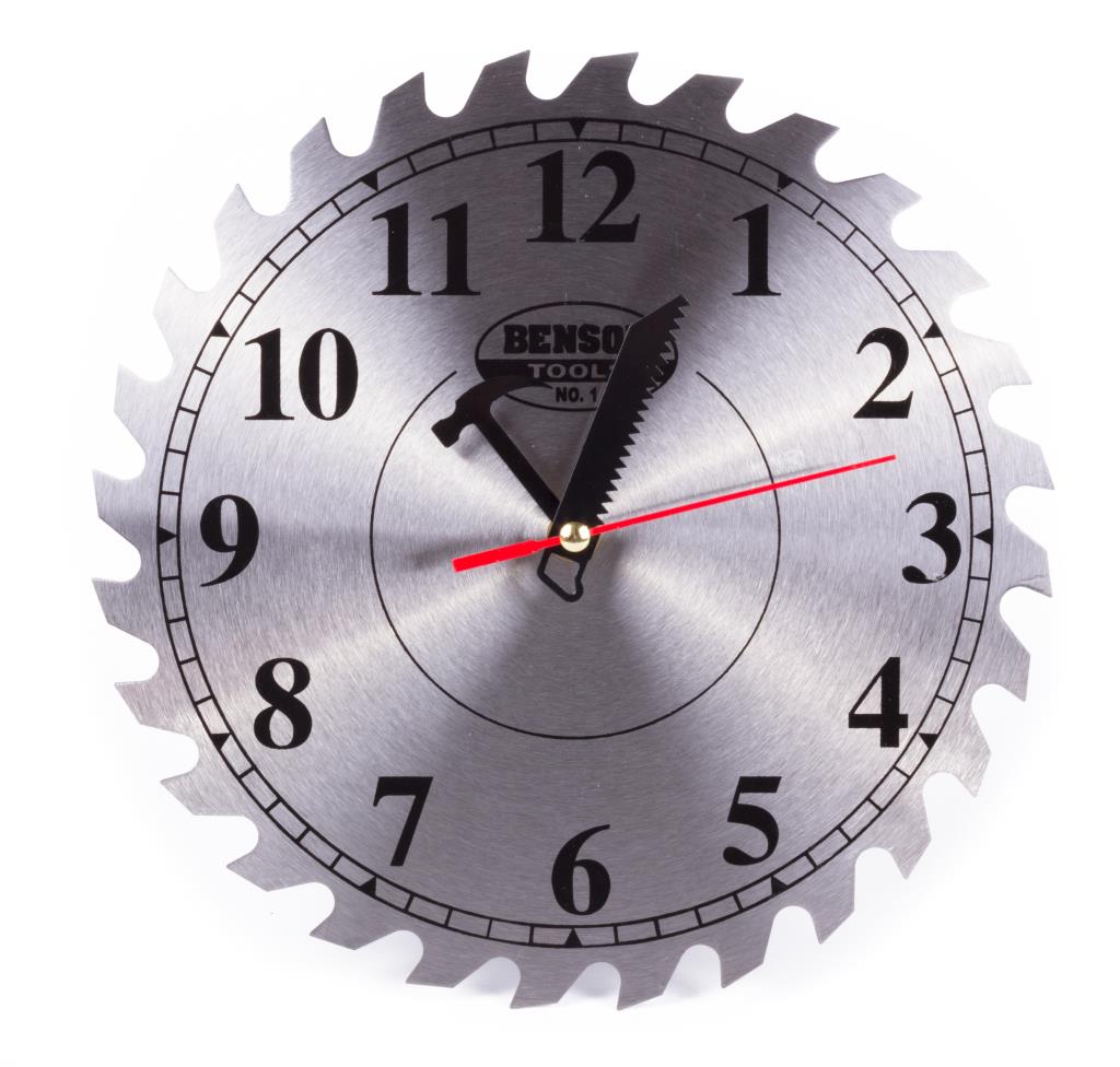 Horloge murale scie circulaire display