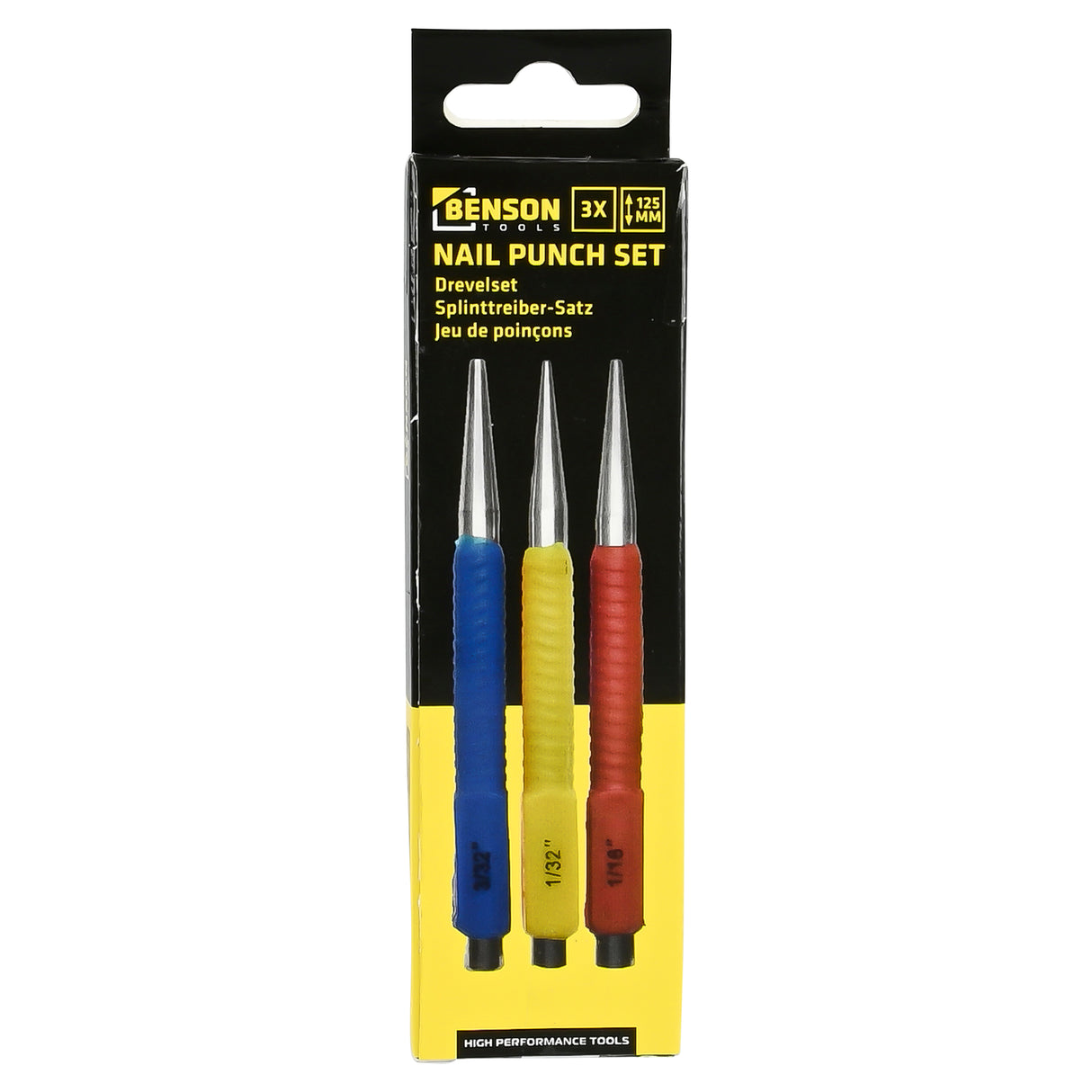 Jeu de poinçons 3 pcs 125 mm couleur
