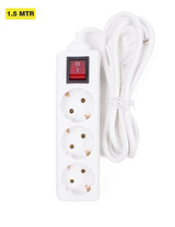 Extension socket 3-way + earth + switch 1.5 m
