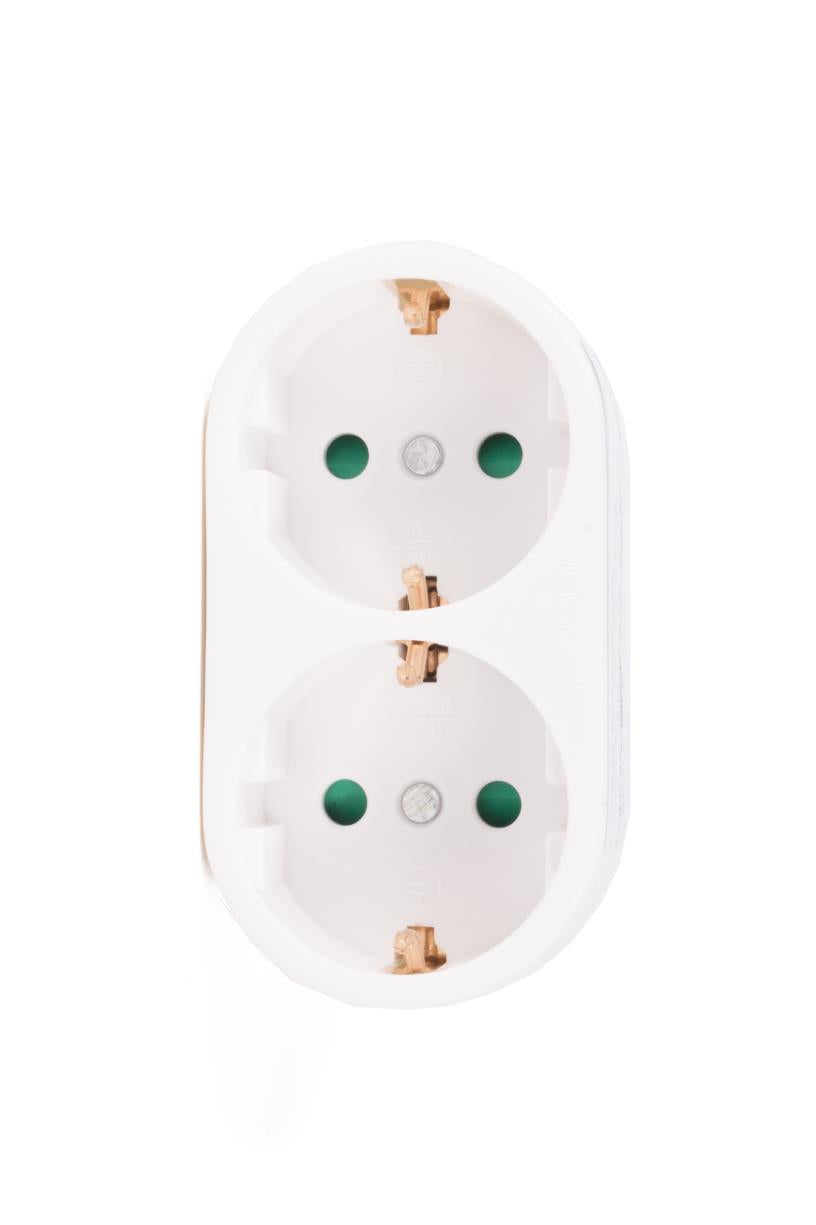 Steckdosenadapter 2-fach + SK (vertikal)