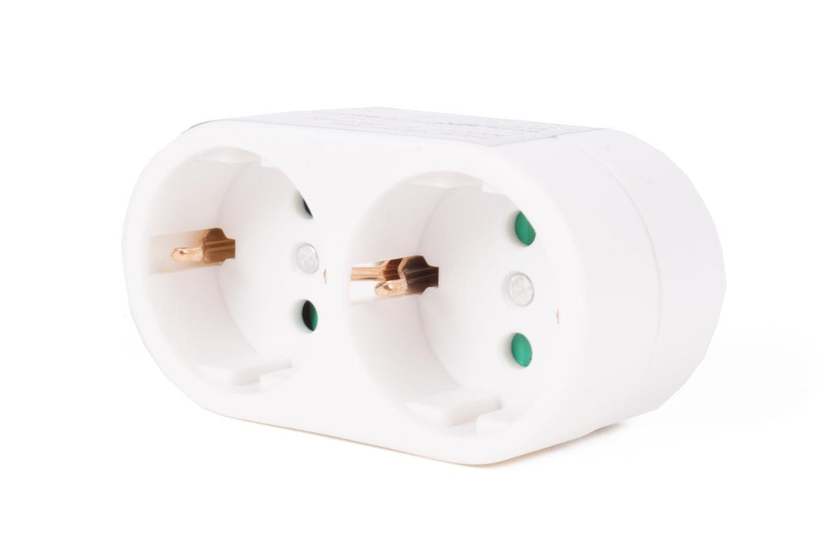 Steckdosenadapter 2-fach + SK (vertikal)