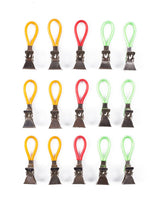 Towel hangers yellow/red/green 15 pcs