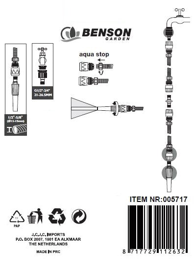 Garden hose connector set 5 pcs 1/2" soft