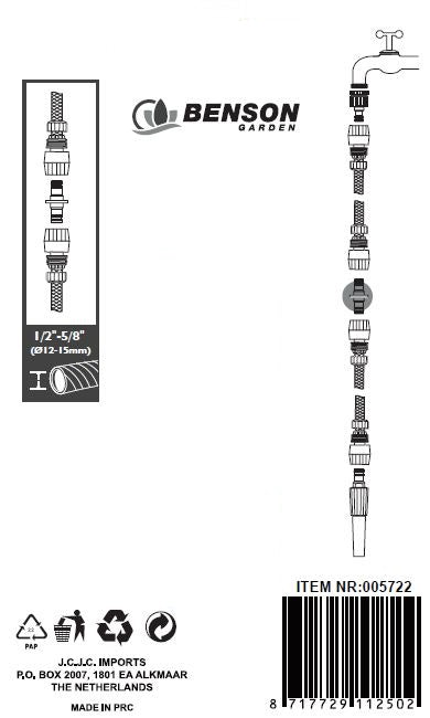 Hose connector 1/2''- 5/8''