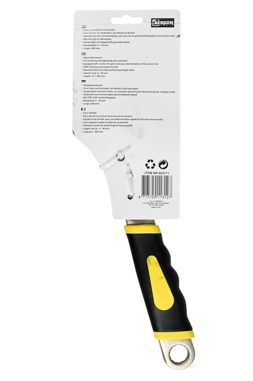 Moersleutel verstelbaar 12" soft grip profi