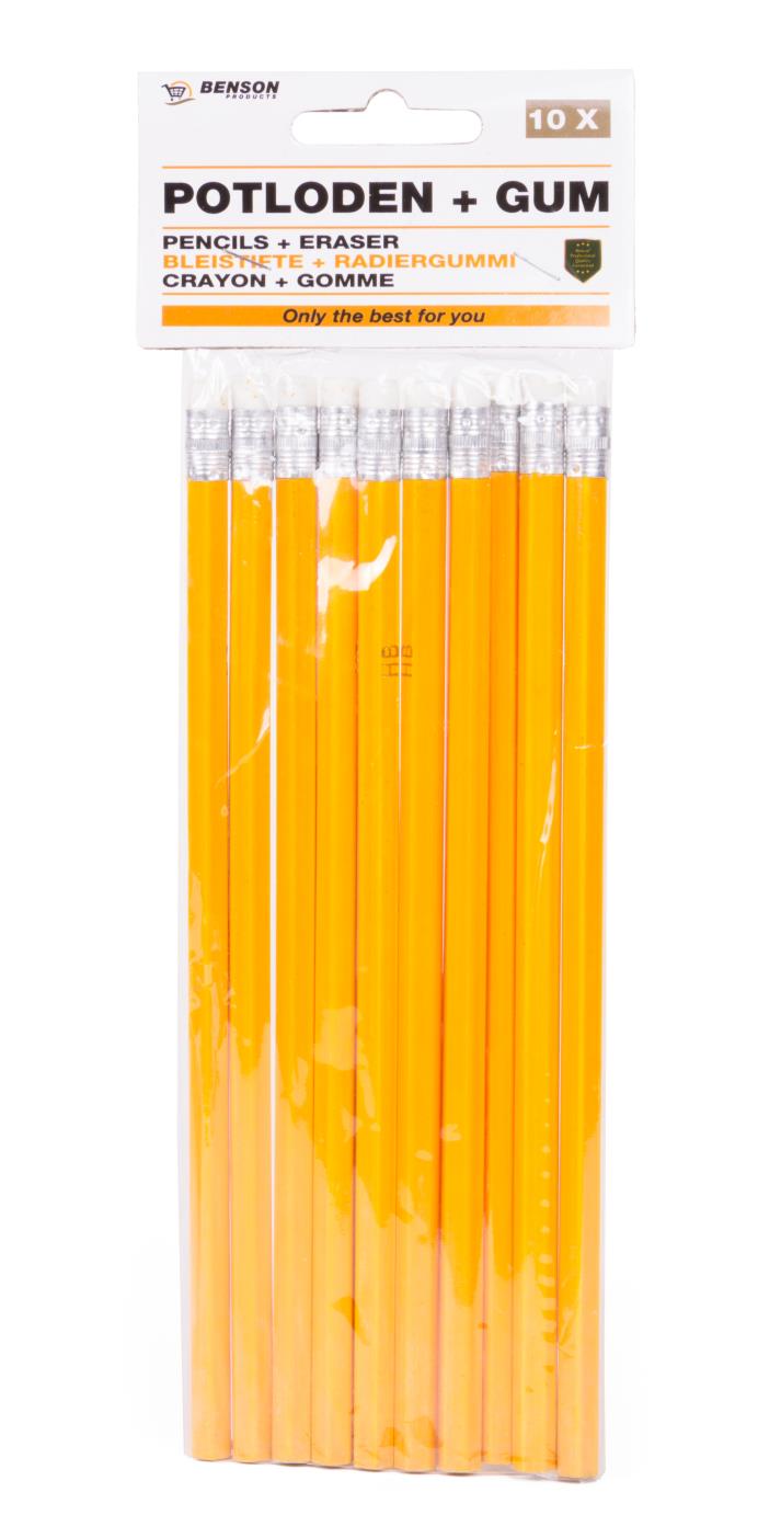 Pencils + eraser 10 pcs