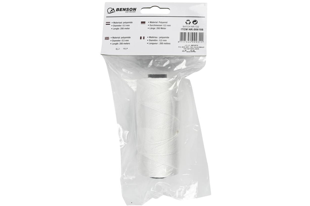 Touw vliegertouw 0.5 mm x 200 mtr wit
