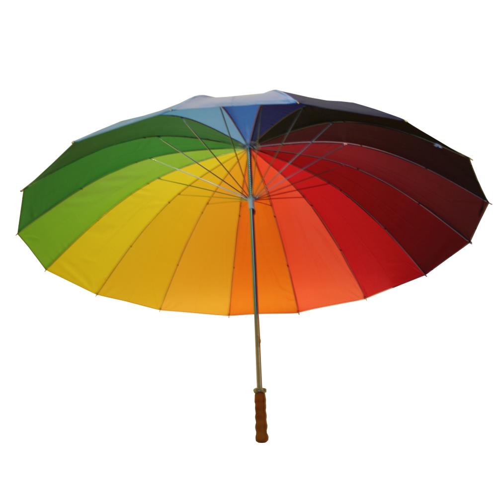 Umbrella ø130 cm 16 strips golf rainbow