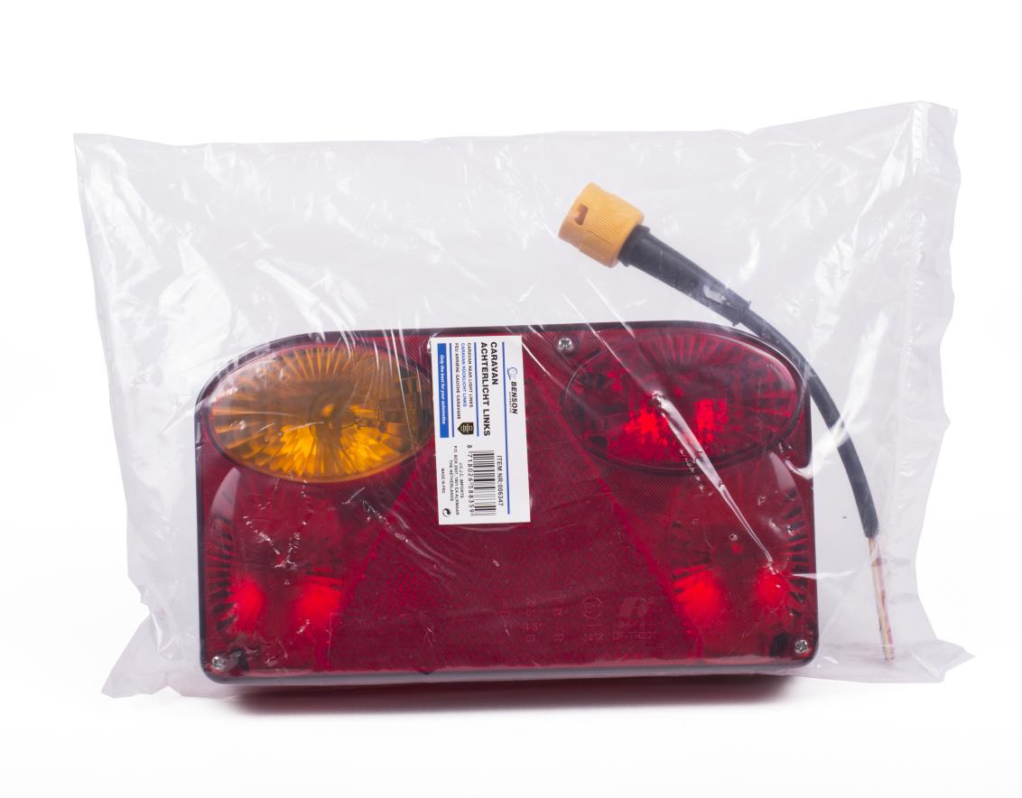 Caravan achterlicht links rood delux + kabel
