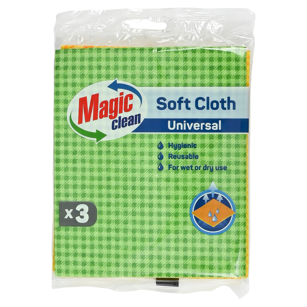 Chiffon de nettoyage Magic Clean 32 x 40 cm 3 pièces