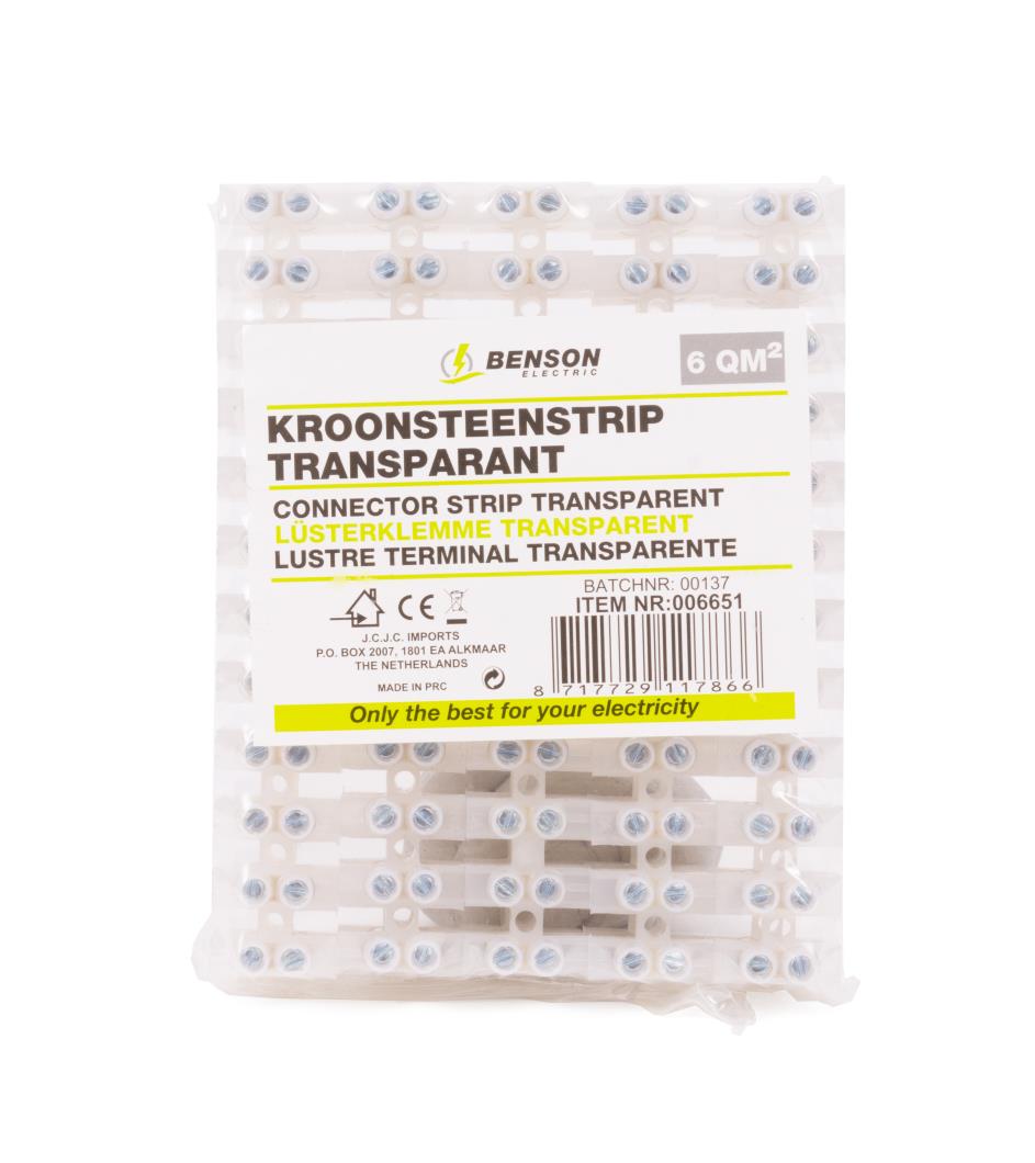 Terminal strip 6 qm transparent 10 strips